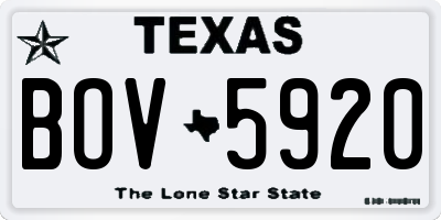 TX license plate BOV5920