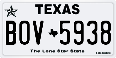 TX license plate BOV5938