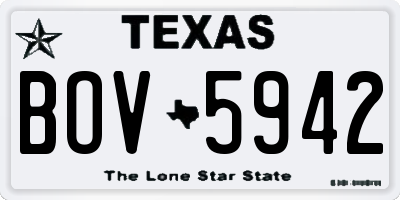 TX license plate BOV5942