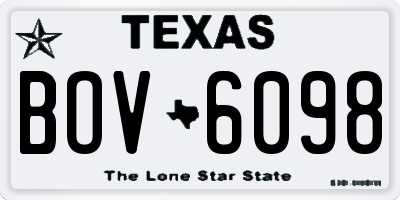 TX license plate BOV6098
