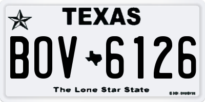 TX license plate BOV6126