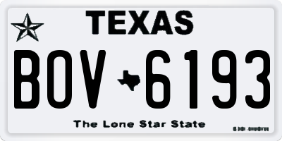 TX license plate BOV6193