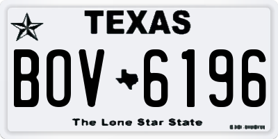 TX license plate BOV6196