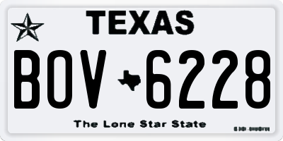 TX license plate BOV6228