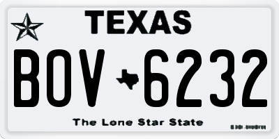 TX license plate BOV6232