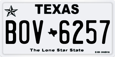 TX license plate BOV6257