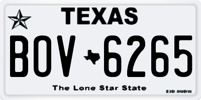 TX license plate BOV6265
