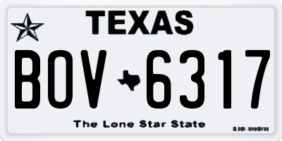 TX license plate BOV6317