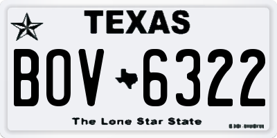 TX license plate BOV6322