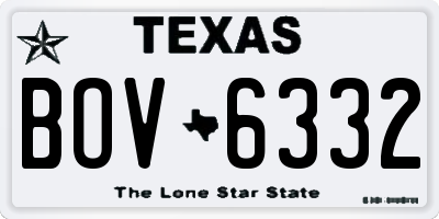 TX license plate BOV6332