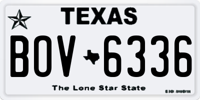 TX license plate BOV6336