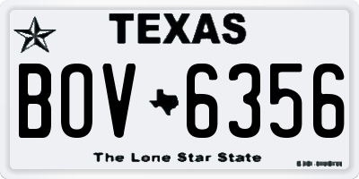 TX license plate BOV6356