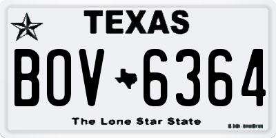 TX license plate BOV6364