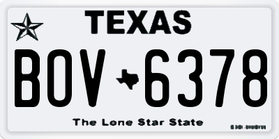 TX license plate BOV6378