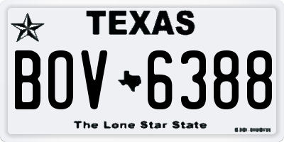 TX license plate BOV6388