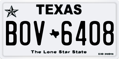 TX license plate BOV6408