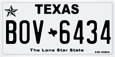 TX license plate BOV6434