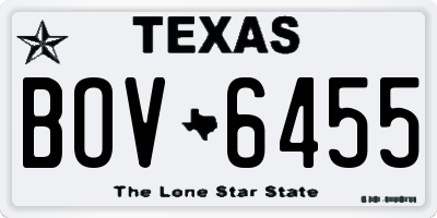 TX license plate BOV6455