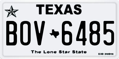 TX license plate BOV6485