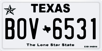 TX license plate BOV6531