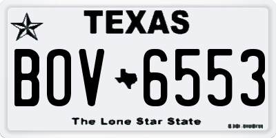 TX license plate BOV6553