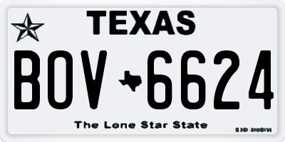 TX license plate BOV6624