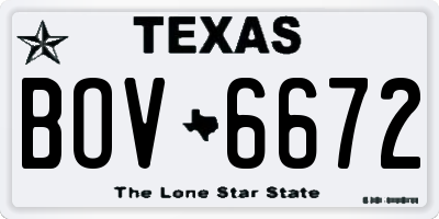 TX license plate BOV6672