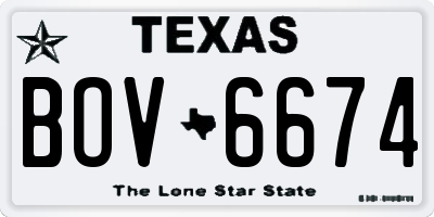 TX license plate BOV6674