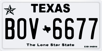 TX license plate BOV6677