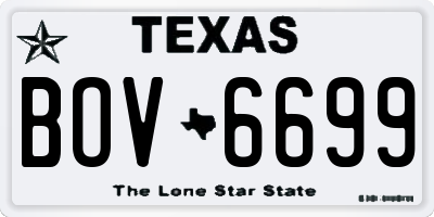 TX license plate BOV6699