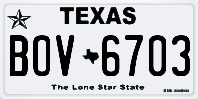 TX license plate BOV6703