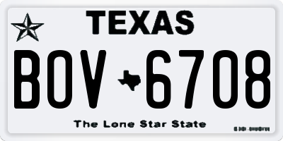 TX license plate BOV6708