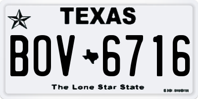 TX license plate BOV6716