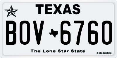 TX license plate BOV6760