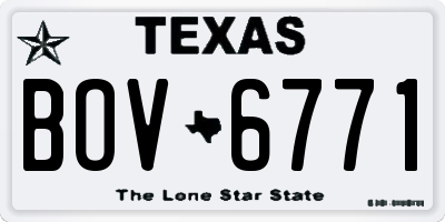 TX license plate BOV6771