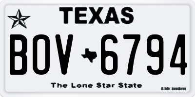 TX license plate BOV6794