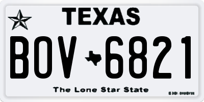 TX license plate BOV6821