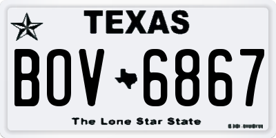 TX license plate BOV6867