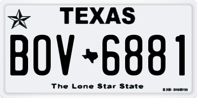 TX license plate BOV6881