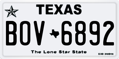 TX license plate BOV6892