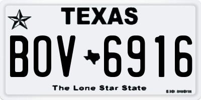 TX license plate BOV6916