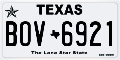 TX license plate BOV6921