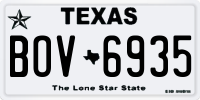 TX license plate BOV6935