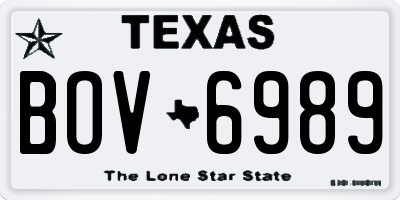 TX license plate BOV6989