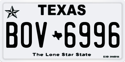 TX license plate BOV6996