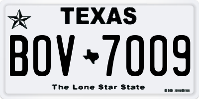TX license plate BOV7009