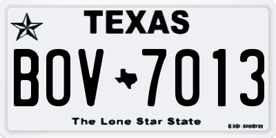 TX license plate BOV7013