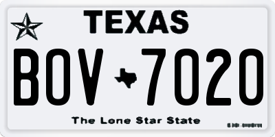TX license plate BOV7020