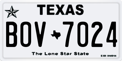 TX license plate BOV7024