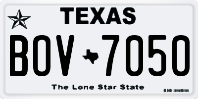 TX license plate BOV7050